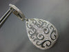 LARGE 1.03CT DIAMOND 18KT WHITE GOLD 3D TEAR DROP FLEUR DE LIS HANGING EARRINGS