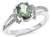 1.34CT DIAMOND & AAA GREEN AMETHYST 14KT WHITE GOLD OVAL & ROUND FRIENDSHIP RING