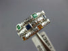 ESTATE WIDE 1.05CT AAA MULTI GEM 18KT WHITE GOLD 3D HAMMERED TRINITY RING #1650