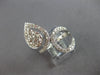 LARGE .83CT DIAMOND 14KT WHITE GOLD ROUND CLUSTER INVISIBLE HEART SHAPE FUN RING