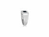 ESTATE 1.3CT DIAMOND & AAA SAPPHIRE 14K WHITE GOLD RECTANGULAR CLASSIC MENS RING
