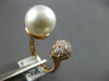 LARGE .77CT DIAMOND & AAA SOUTH SEA PEARL 18KT ROSE GOLD 3D DOME SHAPE FUN RING
