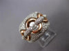 ESTATE LARGE 1.22CT DIAMOND 14KT WHITE & ROSE GOLD 3D CLASSIC LOVE KNOT FUN RING