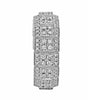 1.59CT DIAMOND 18K WHITE GOLD 3D ROUND FILIGREE SQUARE ETERNITY ANNIVERSARY RING