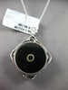 ESTATE LARGE .43CT DIAMOND & AAA ONYX 18KT WHITE GOLD FILIGREE FLOATING PENDANT