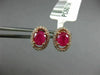 ESTATE 1.0CT DIAMOND & RUBY 14KT ROSE GOLD 3D CLASSIC OVAL FLOWER STUD EARRINGS