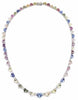 40.78CT DIAMOND & AAA MULTI COLOR SAPPHIRE 18KT WHITE GOLD LOVE TENNIS NECKLACE