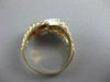 ANTIQUE .95CT OLD MINE DIAMOND & RUBELLITE 14K 2 TONE GOLD SWIRL MENS RING 19295