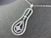 LARGE 1.84CT DIAMOND 18K WHITE GOLD ROUND & PRINCESS INVISIBLE TEAR DROP PENDANT