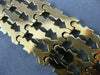 ANTIQUE WIDE 18KT YELLOW GOLD 3D MULTI ROW HANDCRAFTED FLORAL BRACELET #32312