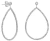 LARGE 1.26CT DIAMOND 14K WHITE GOLD 3D SOLITAIRE OPEN TEAR DROP HANGING EARRINGS