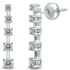 .50CT DIAMOND 14KT WHITE GOLD 3D CLASSIC ROUND 5 STONE JOURNEY HANGING EARRINGS