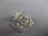 ESTATE .97CT DIAMOND 14KT WHITE GOLD 3D ROUND CLUSTER HALO FRIENDSHIP FUN RING