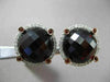 ESTATE 27.01CTW AAA SMOKY BLUE TOPAZ & DIAMOND 14KT WHITE GOLD CLIP ON EARRINGS