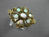 ANTIQUE EXTRA LARGE 1.40CT AAA OPAL 14KT YELLOW GOLD FILIGREE FUN RING #22962