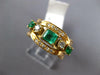WIDE 1.31CT DIAMOND & EMERALD 18KT YELLOW GOLD BAGUETTE & ROUND ANNIVERSARY RING