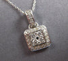 ESTATE .29CT DIAMOND 14KT WHITE GOLD ROUND CLUSTER HALO SQUARE FOATING PENDANT