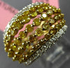 ESTATE LARGE 2.09CT 18KT WHITE AND FANCY YELLOW GOLD 3D WEDDING ANNIVERSARY RING