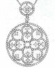 ESTATE LARGE 1.75CT DIAMOND 14KT WHITE GOLD CLASSIC OPEN FLOWER FILIGREE PENDANT
