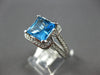 LARGE 3.5CT DIAMOND & AAA BLUE TOPAZ 14KT WHITE GOLD HALO FRIENDSHIP LOVE RING