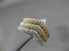 ESTATE LARGE 2.03CT ROUND DIAMOND 18KT TRI COLOR GOLD ' V ' SHAPE MULTI ROW RING