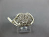 WIDE 1.0CT DIAMOND 14KT WHITE GOLD 3D HALO FLOWER DOUBLE HEART ANNIVERSARY RING