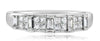 ESTATE 1.06CT DIAMOND 14KT WHITE GOLD PRINCESS & BAGUETTE INVISIBLE WEDDING RING