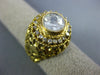 ANTIQUE LARGE 1.55CT DIAMOND 18K YELLOW GOLD OPEN FILIGREE CROSS ENGAGEMENT RING