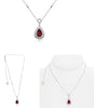 LARGE 3.25CT DIAMOND & AAA RUBY 18K TWO TONE GOLD 3D PEAR SHAPE & ROUND NECKLACE