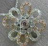 ESTATE 1.05CT WHITE & PINK DIAMOND 18K 2 TONE GOLD 3D FLOWER BY THE YARD PENDANT