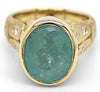 9.97CT DIAMOND & AAA PARAIBA TOURMALINE 18K YELLOW GOLD 3D BEZEL ENGAGEMENT RING