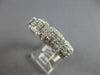 LARGE 1.15CT DIAMOND 14K WHITE GOLD 3D ROUND & BAGUETTE UNISEX ANNIVERSARY RING
