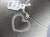 ESTATE .60CT DIAMOND 18KT WHITE GOLD 3D CLASSIC OPEN HEART LOVE FLOATING PENDANT