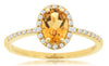 .92CT DIAMOND & AAA CITRINE 14K YELLOW GOLD 3D OVAL & ROUND FRIENDSHIP LOVE RING