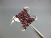 ESTATE LARGE 1.03CT DIAMOND & AAA RUBY 18KT WHITE GOLD 3D CLUSTER FUN RING