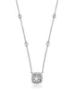 ESTATE .40CT DIAMOND 14KT WHITE GOLD 3D SQUARE CLUSTER BY THE YARD LOVE NECKLACE
