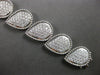 EXTRA LARGE 9.86CT DIAMOND 18K WHITE GOLD CLUSTER TEAR DROP CUFF TENNIS BRACELET