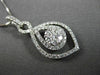 ANTIQUE .70CT DIAMOND 18KT WHITE GOLD FLOWER INFINITY DROP PENDANT & CHAIN