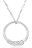 .28CT DIAMOND 14KT WHITE GOLD ROUND CIRCLE OF LIFE JOURNEY FUN FLOATING PENDANT