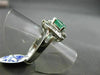 ESTATE WIDE 1.48CT DIAMOND & AAA COLOMBIAN EMERALD 14KT WHITE GOLD COCKTAIL RING