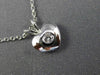 ESTATE .05CT DIAMOND 14KT WHITE GOLD 3D SOLITAIRE HEART LOVE FUN PENDANT #25932