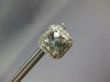 LARGE 4.22CT DIAMOND & AAA GREEN AMETHYST 14KT WHITE GOLD CUSHION STUD EARRINGS