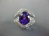 LARGE 4.16CT DIAMOND & AAA AMETHYST 18KT WHITE GOLD 3D OVAL DOUBLE V FUN RING