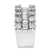 LARGE 3.45CT DIAMOND 18KT YELLOW GOLD 3D ROUND & BAGUETTE 3 ROW ANNIVERSARY RING