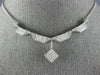 LARGE 1.75CT DIAMOND 14KT WHITE GOLD PRINCESS TWO IN ONE NECKLACE PENDANT #1584