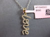ESTATE .16CT DIAMOND 14KT YELLOW GOLD 3D CLASSIC SCRIPT LOVE FLOATING PENDANT
