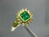 1.12CT DIAMOND & AAA EMERALD 18KT YELLOW GOLD SQUARE HALO BEZEL ENGAGEMENT RING