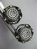 ESTATE .80CT DIAMOND 14KT BLACK GOLD 3D CLUSTER FLOWER CLIP ON FUN EARRINGS