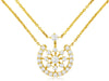 .50CT DIAMOND 14KT YELLOW GOLD ROUND SNOWFLAKE LUCKY HORSESHOE FUN LOVE NECKLACE
