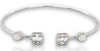 .49CT DIAMOND 18KT WHITE GOLD SQUARE INVISIBLE CIRCULAR FLEXIBLE BANGLE BRACELET